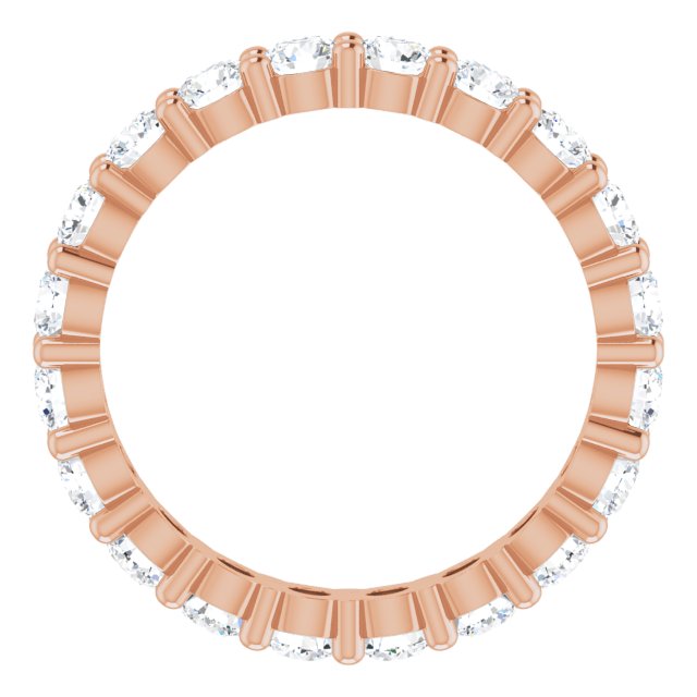 10K Gold Round Lab-Grown Diamond Shared-Prong Eternity Band – 2.75 mm Stones - Rose Gold - view 2