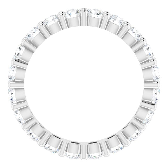 10K Gold Round Lab-Grown Diamond Shared-Prong Eternity Band – 2.75 mm Stones - White Gold - view 2
