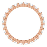 10K Gold Round Lab-Grown Diamond Shared-Prong Eternity Band – 2.25 mm Stones - Rose Gold - view 2