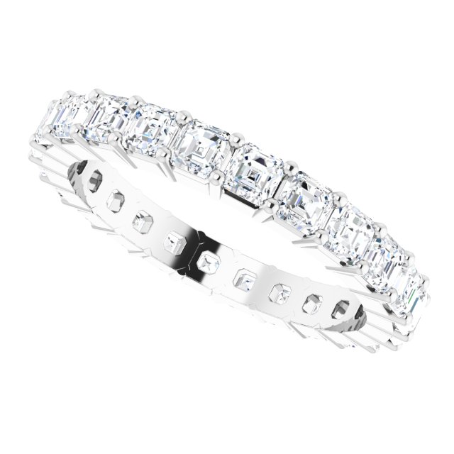 Platinum Asscher Lab-Grown Diamond Shared-Prong Eternity Band – 2.3x2.3 mm Stones - view 5