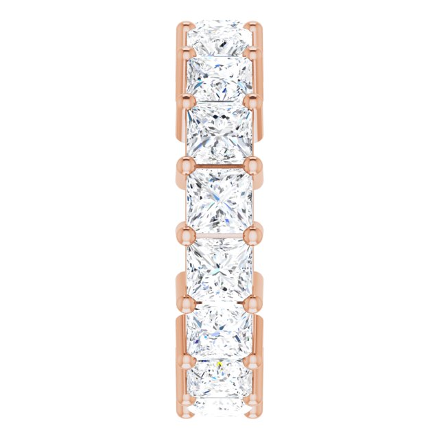 10K Gold Square Lab-Grown Diamond Shared-Prong Eternity Band – 3.75x3.75 mm Stones - Rose Gold - view 4