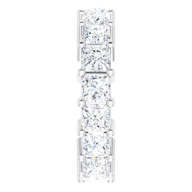 10K Gold Square Lab-Grown Diamond Shared-Prong Eternity Band – 3.75x3.75 mm Stones - White Gold - view 4