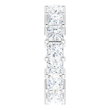 10K Gold Square Natural Diamond Shared-Prong Eternity Band – 3.75x3.75 mm Stones - White Gold - view 4