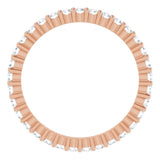 10K Gold Round Natural Diamond Shared-Prong Eternity Band – 1.5 mm Stones - Rose Gold - view 2