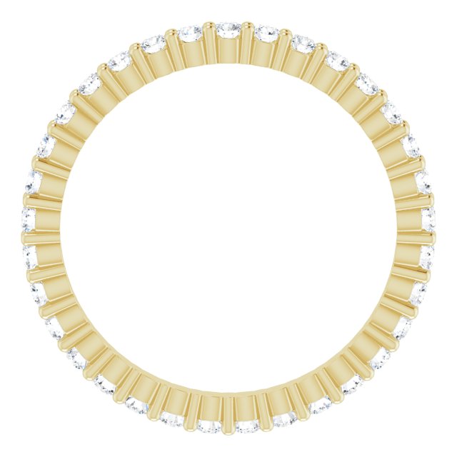 10K Gold Round Lab-Grown Diamond Shared-Prong Eternity Band – 1.5 mm Stones - Yellow Gold - view 2