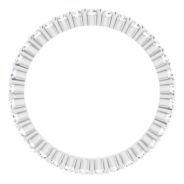 Platinum Round Natural Diamond Shared-Prong Eternity Band – 1.5 mm Stones - view 2
