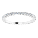 10K Gold Round Lab-Grown Diamond Shared-Prong Eternity Band – 1.3 mm Stones - White Gold - view 3