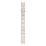 10K Gold Round Lab-Grown Diamond Shared-Prong Eternity Band – 1.7 mm Stones - Rose Gold - view 4