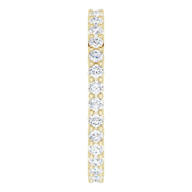 14K Gold Round Lab-Grown Diamond Shared-Prong Eternity Band – 1.7 mm Stones - Yellow Gold - view 4
