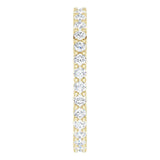 14K Gold Round Natural Diamond Shared-Prong Eternity Band – 1.7 mm Stones - Yellow Gold - view 4