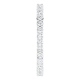 10K Gold Round Natural Diamond Shared-Prong Eternity Band – 1.7 mm Stones - White Gold - view 4