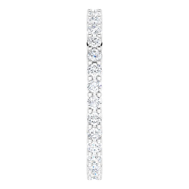 10K Gold Round Natural Diamond Shared-Prong Eternity Band – 1.7 mm Stones - White Gold - view 4