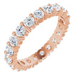 10K Gold Round Natural Diamond Shared-Prong Eternity Band – 2.75 mm Stones - Rose Gold