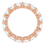 10K Gold Round Natural Diamond Shared-Prong Eternity Band – 3.75 mm Stones - Rose Gold - view 2