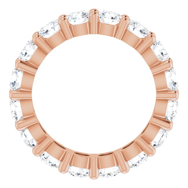 10K Gold Round Lab-Grown Diamond Shared-Prong Eternity Band – 3.75 mm Stones - Rose Gold - view 2