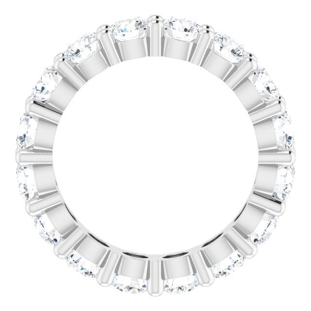 10K Gold Round Lab-Grown Diamond Shared-Prong Eternity Band – 3.75 mm Stones - White Gold - view 2