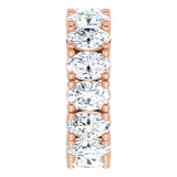 10K Gold Oval Lab-Grown Diamond Shared-Prong Eternity Band – 6x4 mm Stones - Rose Gold - view 4