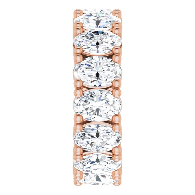 10K Gold Oval Lab-Grown Diamond Shared-Prong Eternity Band – 6x4 mm Stones - Rose Gold - view 4