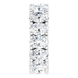 10K Gold Oval Lab-Grown Diamond Shared-Prong Eternity Band – 6x4 mm Stones - White Gold - view 4