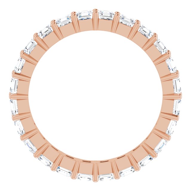 14K Gold Asscher Lab-Grown Diamond Shared-Prong Eternity Band – 2.3x2.3 mm Stones - Rose Gold - view 2