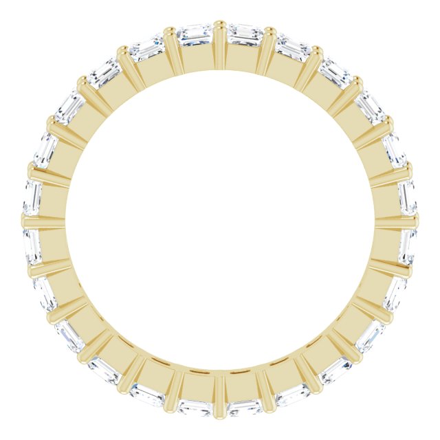 14K Gold Asscher Lab-Grown Diamond Shared-Prong Eternity Band – 2.3x2.3 mm Stones - Yellow Gold - view 2