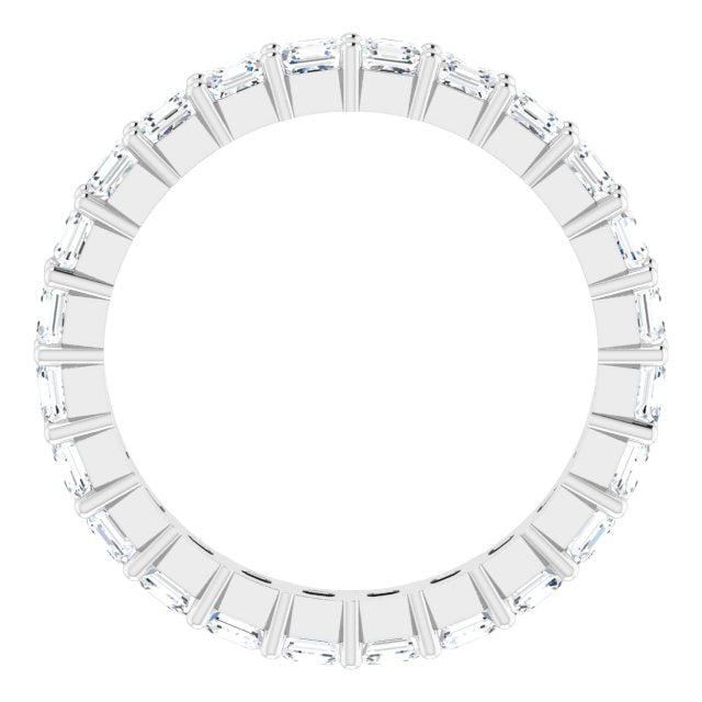 Platinum Asscher Lab-Grown Diamond Shared-Prong Eternity Band – 2.3x2.3 mm Stones - view 2