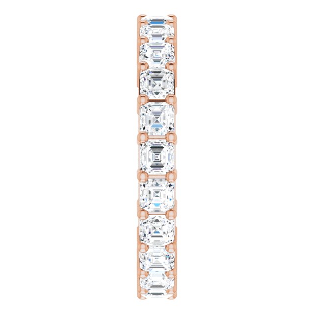 14K Gold Asscher Lab-Grown Diamond Shared-Prong Eternity Band – 2.6x2.6 mm Stones - Rose Gold - view 4