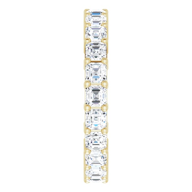 14K Gold Asscher Lab-Grown Diamond Shared-Prong Eternity Band – 2.6x2.6 mm Stones - Yellow Gold - view 4