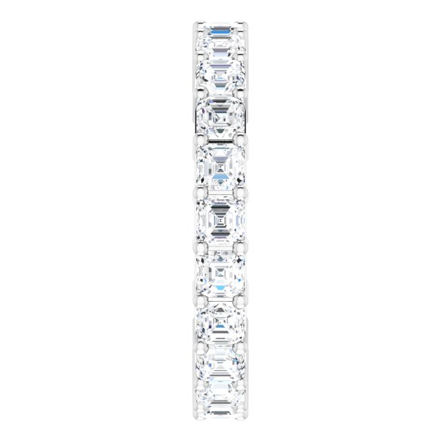 Platinum Asscher Lab-Grown Diamond Shared-Prong Eternity Band – 2.6x2.6 mm Stones - view 4
