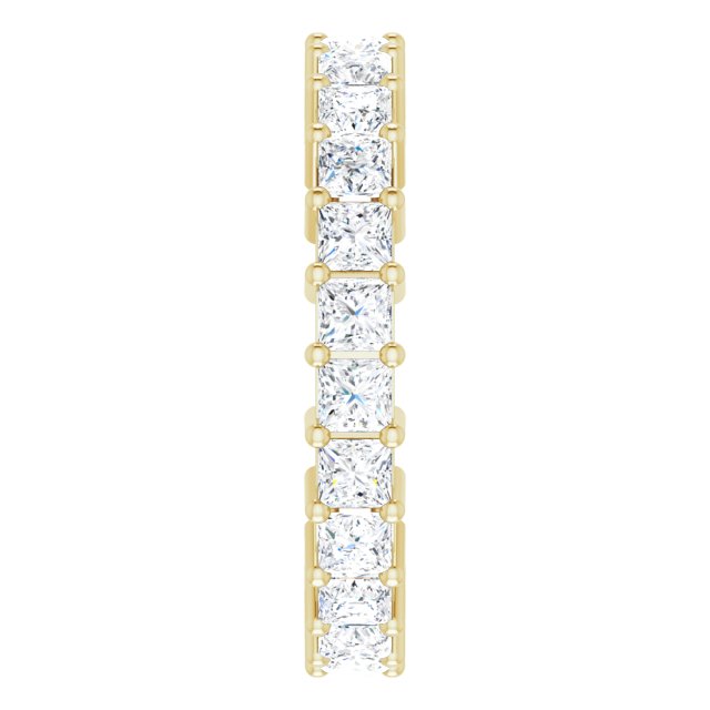 14K Gold Square Lab-Grown Diamond Shared-Prong Eternity Band – 2.5x2.5 mm Stones - Yellow Gold - view 4