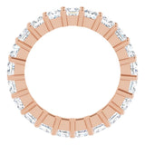 10K Gold Square Lab-Grown Diamond Shared-Prong Eternity Band – 3x3 mm Stones - Rose Gold - view 2
