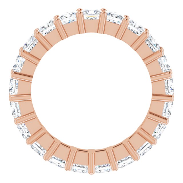 10K Gold Square Lab-Grown Diamond Shared-Prong Eternity Band – 3x3 mm Stones - Rose Gold - view 2