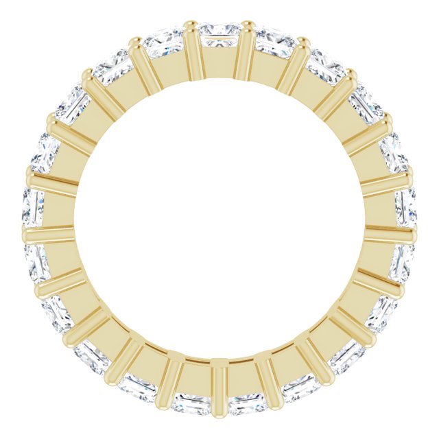 14K Gold Square Lab-Grown Diamond Shared-Prong Eternity Band – 3x3 mm Stones - Yellow Gold - view 2