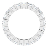 10K Gold Square Lab-Grown Diamond Shared-Prong Eternity Band – 3x3 mm Stones - White Gold - view 2