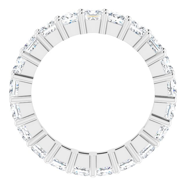 10K Gold Square Lab-Grown Diamond Shared-Prong Eternity Band – 3x3 mm Stones - White Gold - view 2