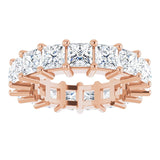 10K Gold Square Lab-Grown Diamond Shared-Prong Eternity Band – 3.75x3.75 mm Stones - Rose Gold - view 3