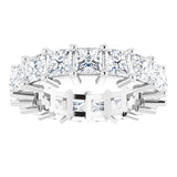 10K Gold Square Lab-Grown Diamond Shared-Prong Eternity Band – 3.75x3.75 mm Stones - White Gold - view 3