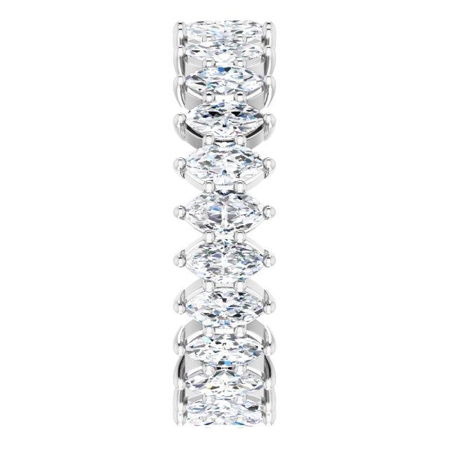 Platinum Marquise Lab-Grown Diamond Shared-Prong Eternity Band – 4.25x2.25 mm Stones - view 4