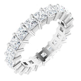 10K Gold Square Natural Diamond Shared-Prong Eternity Band – 2.75x2.75 mm Stones - White Gold