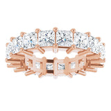 10K Gold Square Lab-Grown Diamond Shared-Prong Eternity Band – 3.5x3.5 mm Stones - Rose Gold - view 3