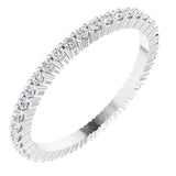 14K Gold Round Lab-Grown Diamond Shared-Prong Eternity Band – 1.3 mm Stones - White Gold