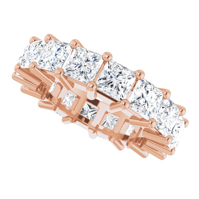 10K Gold Square Lab-Grown Diamond Shared-Prong Eternity Band – 3.75x3.75 mm Stones - Rose Gold - view 5