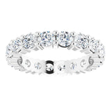 10K Gold Round Natural Diamond Shared-Prong Eternity Band – 3.2 mm Stones - White Gold - view 3
