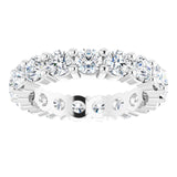 10K Gold Round Natural Diamond Shared-Prong Eternity Band – 3.4 mm Stones - White Gold - view 3
