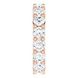 10K Gold Round Natural Diamond Shared-Prong Eternity Band – 3.75 mm Stones - Rose Gold - view 4