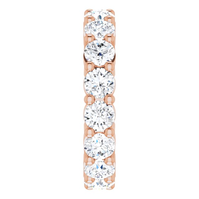 10K Gold Round Natural Diamond Shared-Prong Eternity Band – 3.75 mm Stones - Rose Gold - view 4