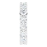 10K Gold Round Natural Diamond Shared-Prong Eternity Band – 3.75 mm Stones - White Gold - view 4