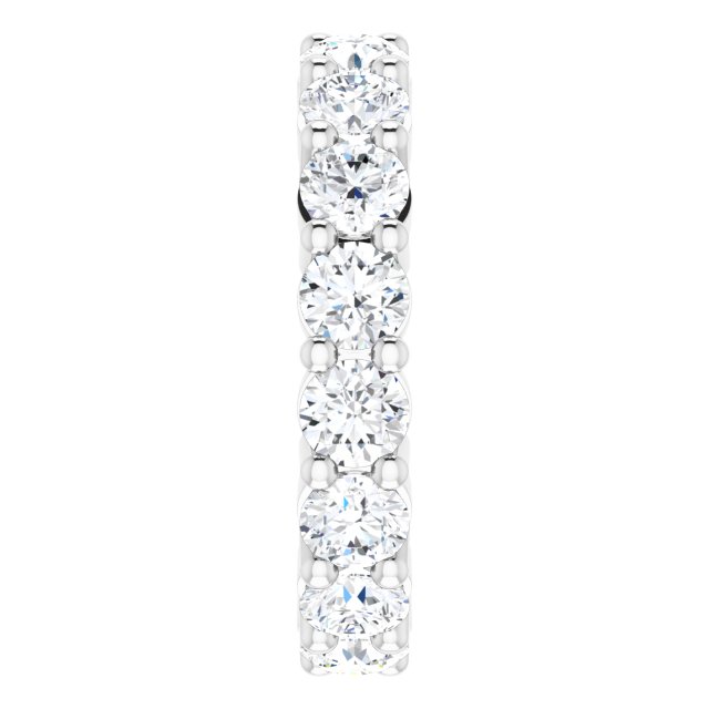 10K Gold Round Natural Diamond Shared-Prong Eternity Band – 3.75 mm Stones - White Gold - view 4