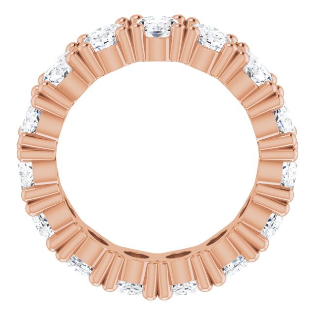 10K Gold Oval Lab-Grown Diamond Shared-Prong Eternity Band – 6x4 mm Stones - Rose Gold - view 2