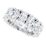 10K Gold Oval Lab-Grown Diamond Shared-Prong Eternity Band – 6x4 mm Stones - White Gold - view 5